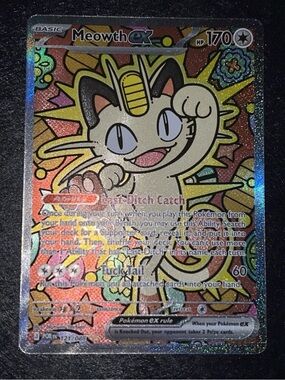 Pokemon TCG Meowth ex Holo-NEAR MINT